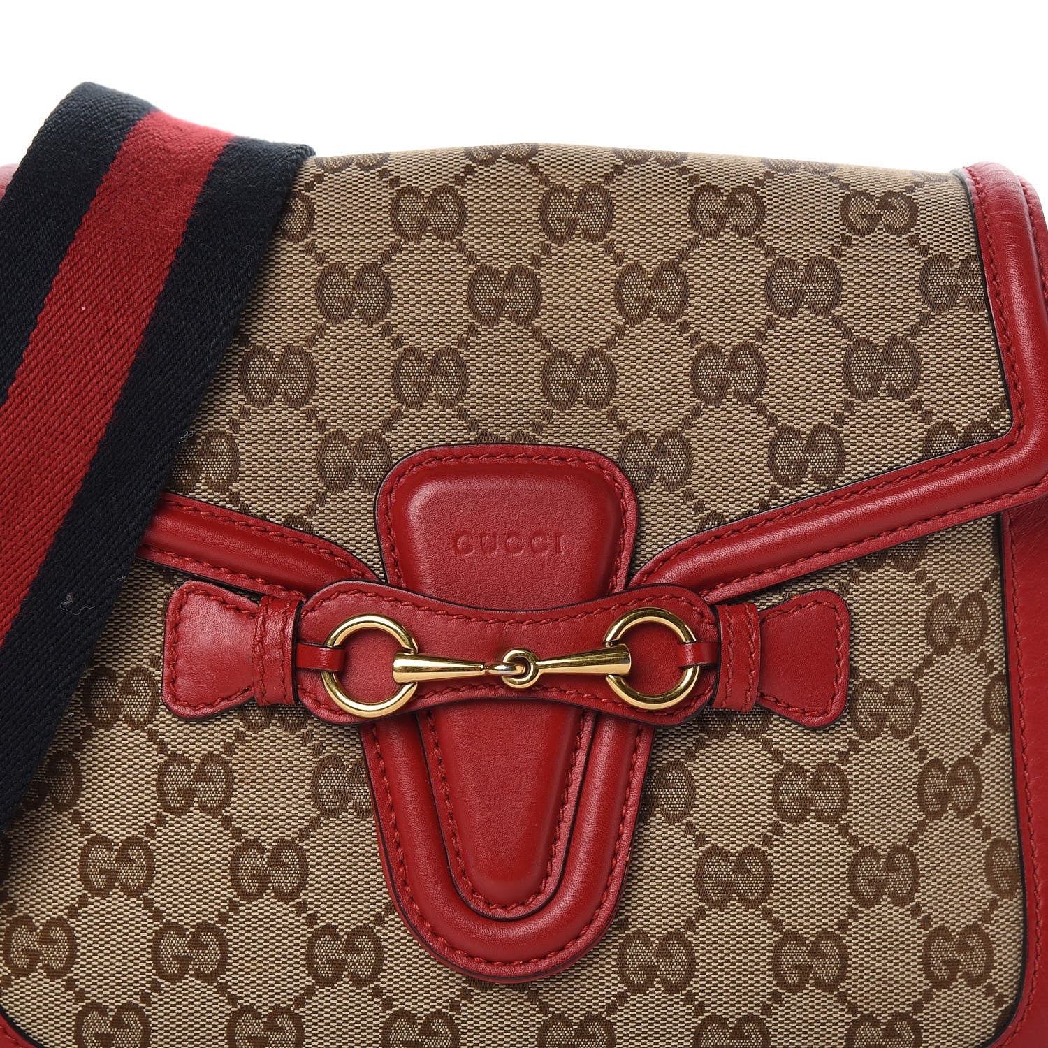 Gucci Monogram Ruinart Calfskin Medium Lady Web Shoulder Bag Beige Ebony Hibiscus Red 10 of 10