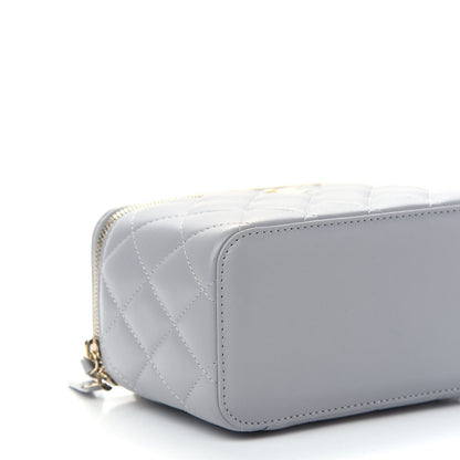 Chanel Lambskin Quilted Small Pearl Crush Vanity Case With Chain Grey 8 of 9