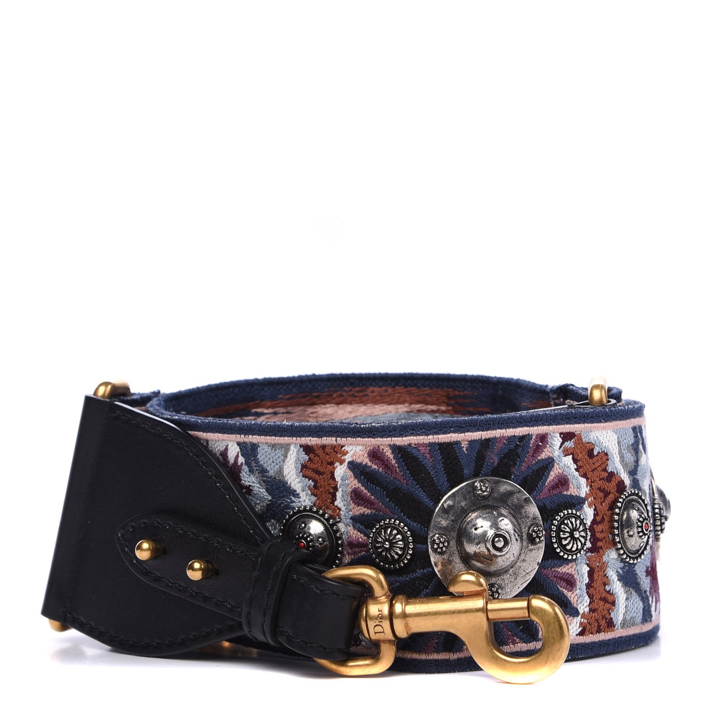 Canvas Embroidered Studded KaleiDiorscopic Shoulder Strap Multicolor