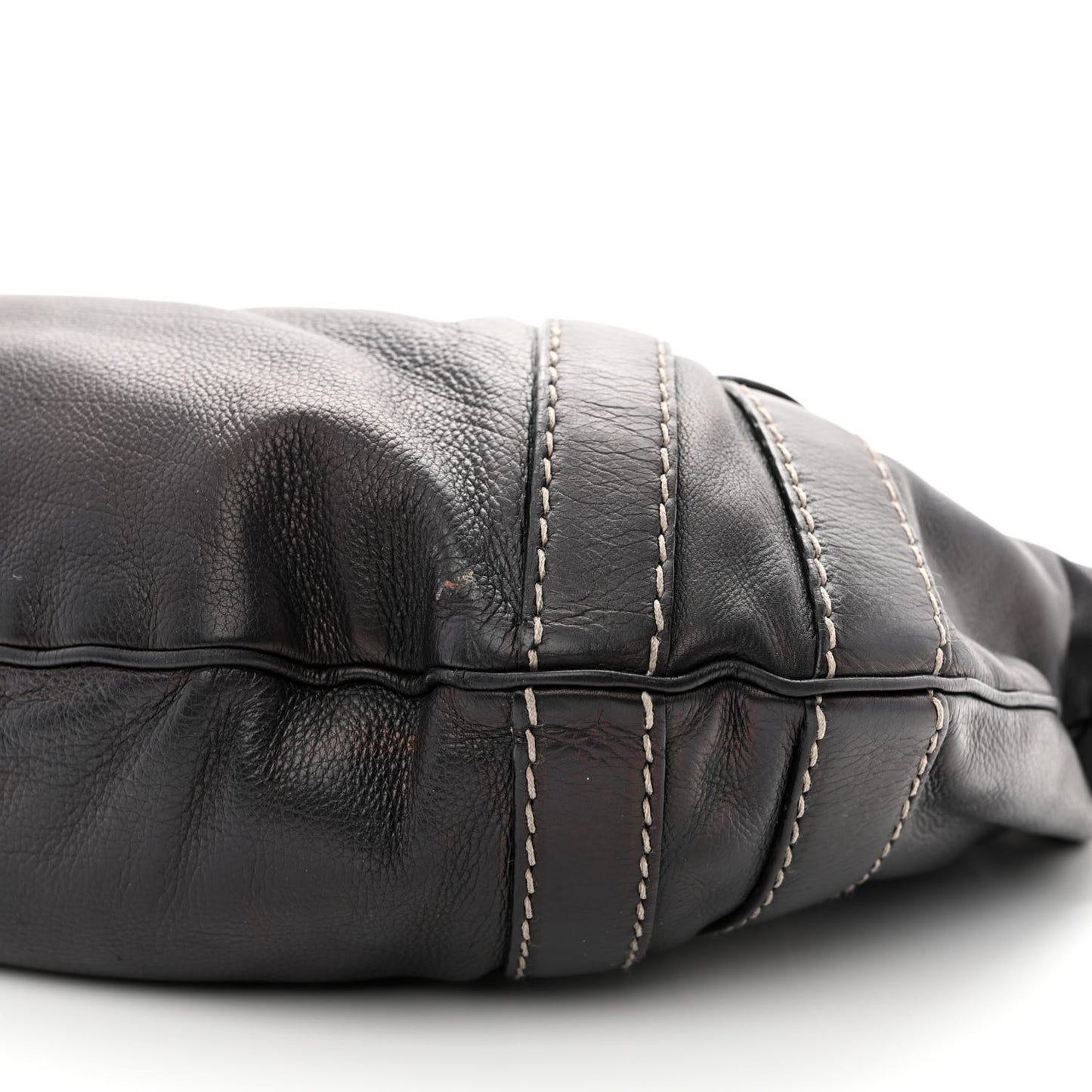 Calfskin Crest Boule Hobo Black