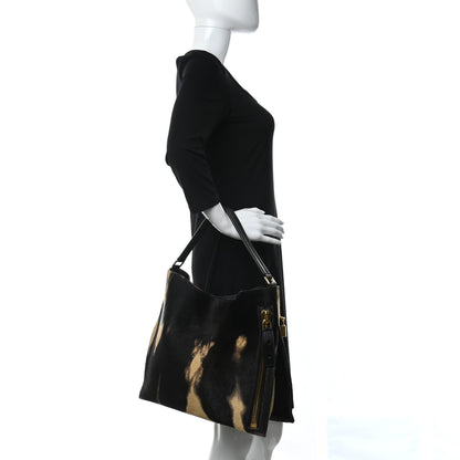 Tom Ford Calf Hair Tie Dye Small Alix Padlock Zip Hobo Bag 3 of 11