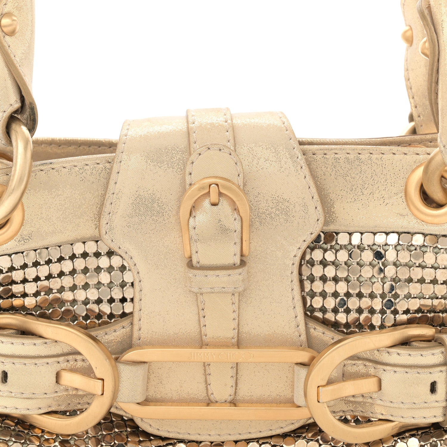 Jimmy Choo Lame Chainmail Mini Tulita Gold 7 of 11