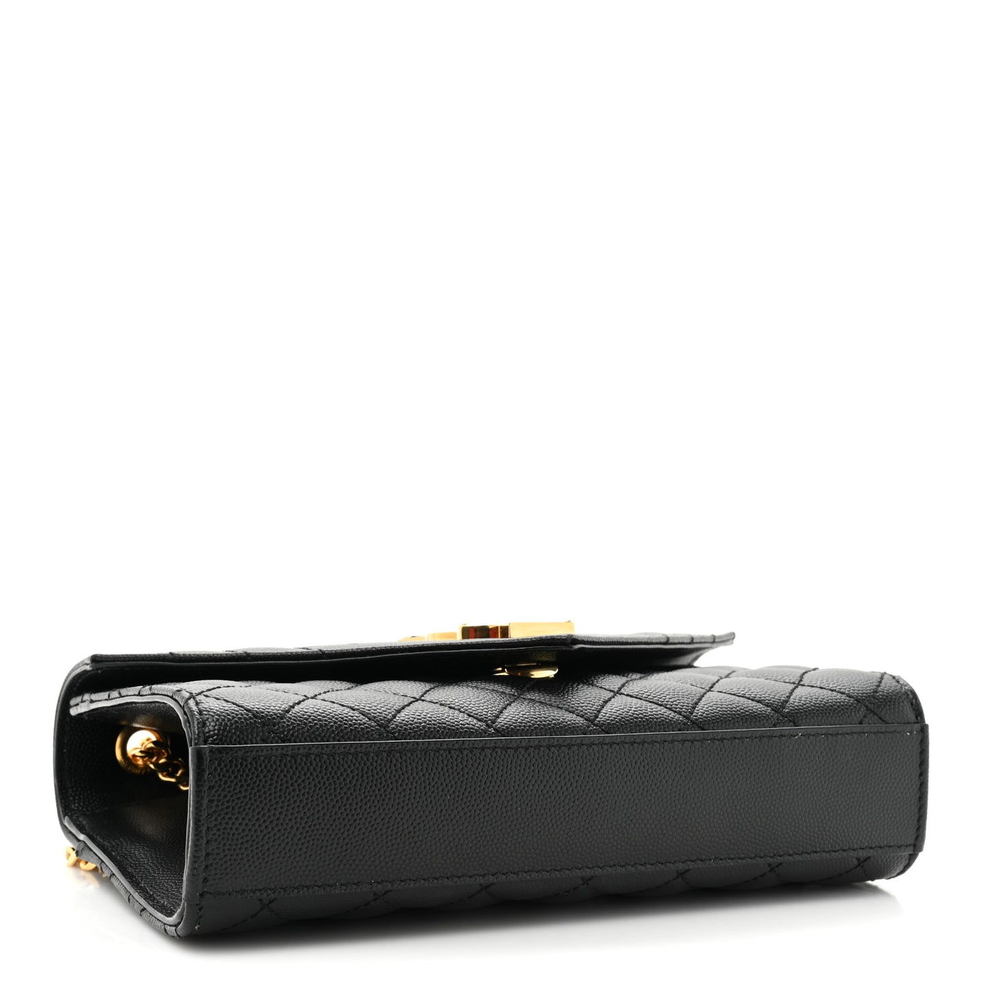 Grain De Poudre Textured Mixed Matelasse Triquilt Small Monogram Satchel Black