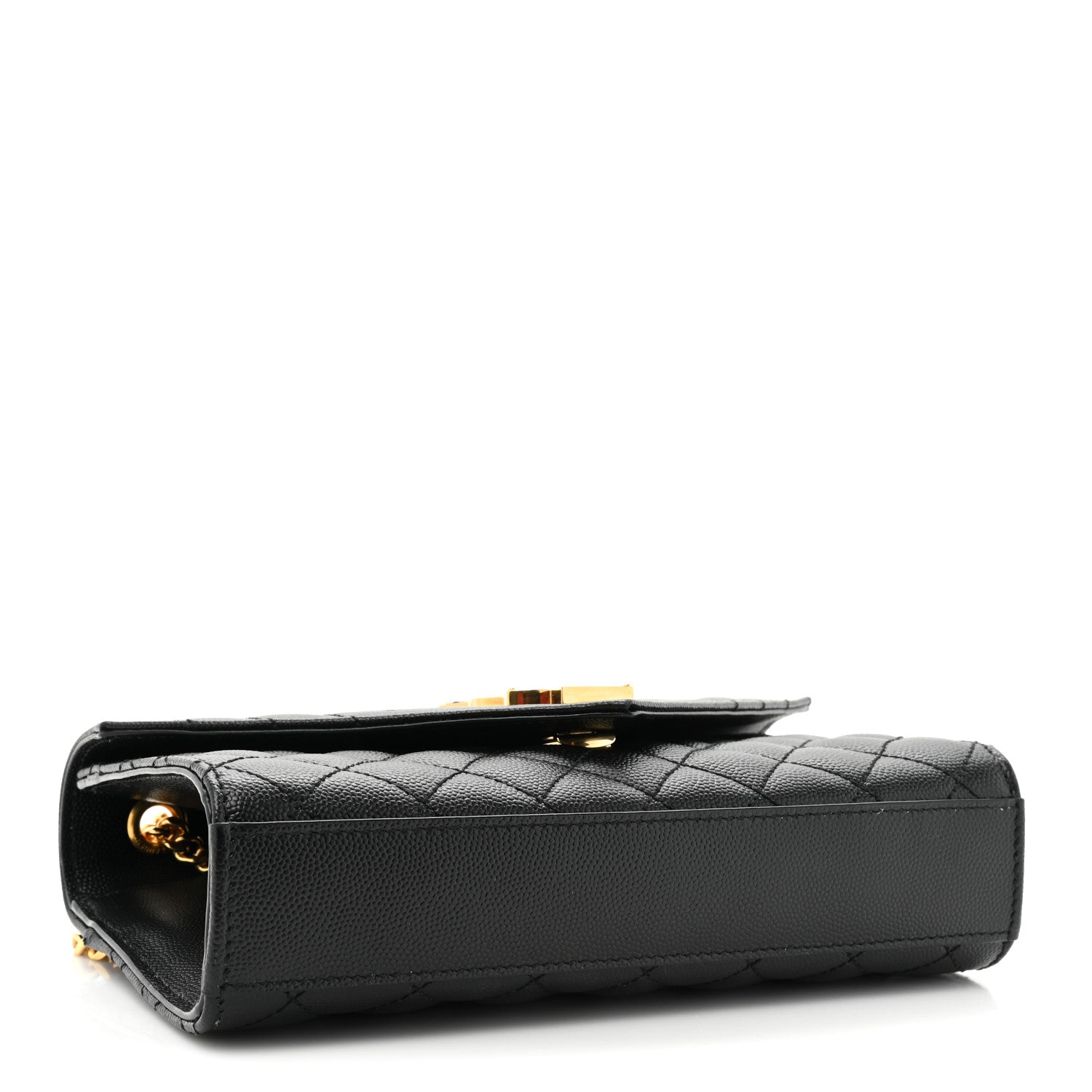 Saint Laurent Grain De Poudre Textured Mixed Matelasse Triquilt Small Monogram Satchel Black 4 of 11