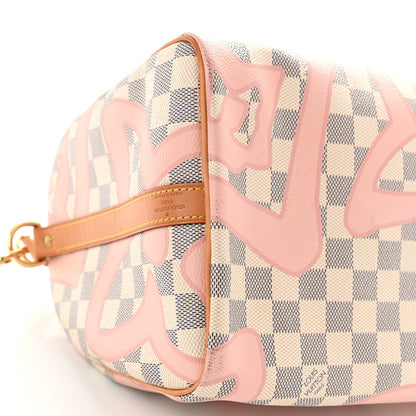 Louis Vuitton Damier Azur Tahitienne Speedy Bandouliere 30 Rose Ballerine 9 of 10
