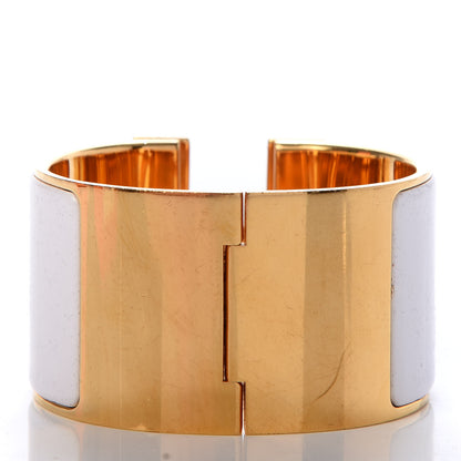 Hermes Enamel Extra Wide Clic Clac H Bracelet PM White 3 of 5