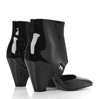 Chanel Patent Calfskin Short Ankle Boots 36.5 Black 4 of 8