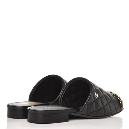 Chanel Lambskin Quilted Chain Mules 35 Black 4 of 9