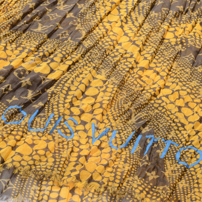 Louis Vuitton Cotton Monogram Kusama Infinity Dots Pareo Scarf Yellow 4 of 4
