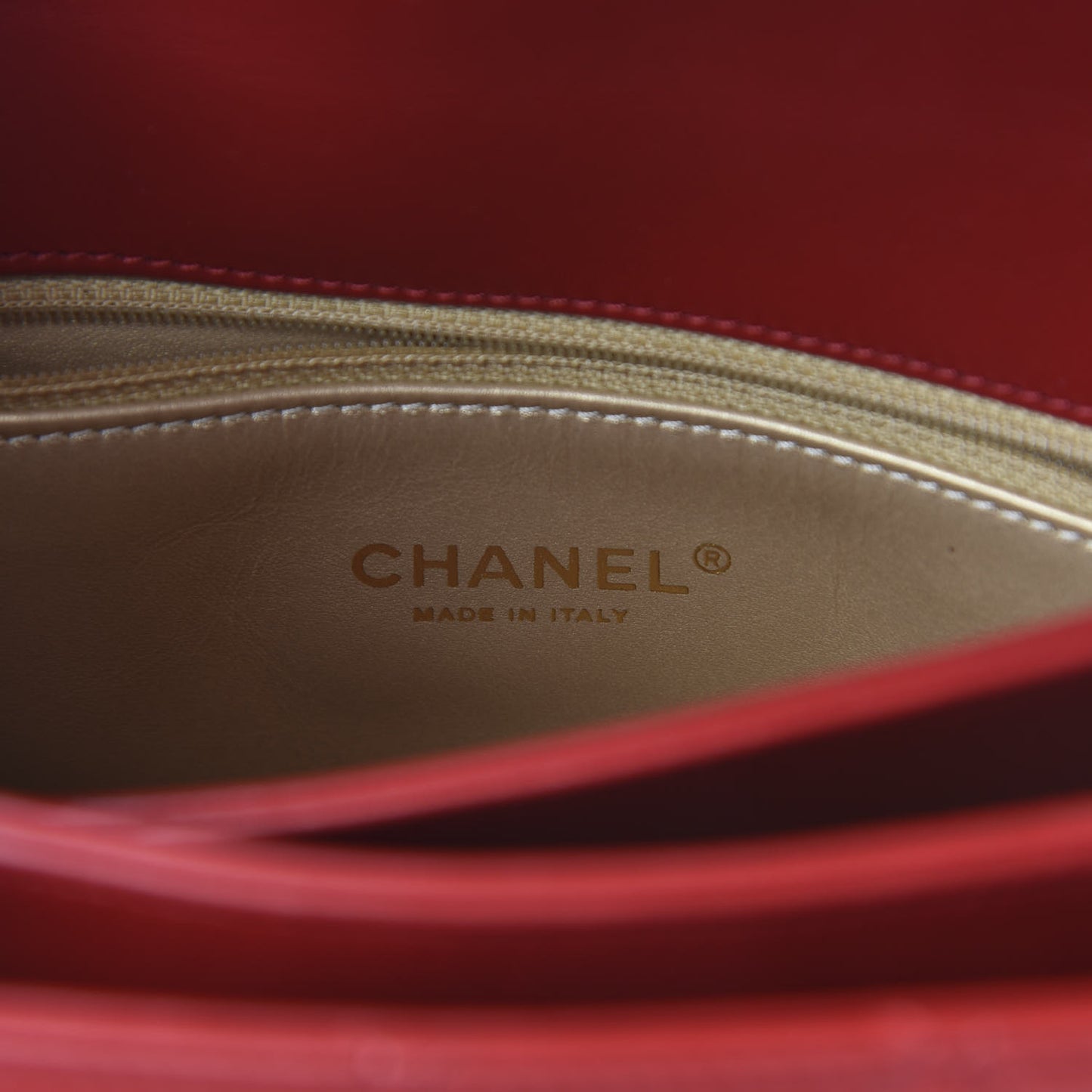 Lambskin Quilted CC Flap Bag Dark Red