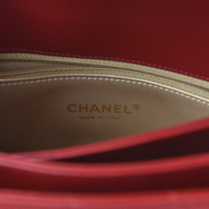 Chanel Lambskin Quilted CC Flap Bag Dark Red 8 of 10