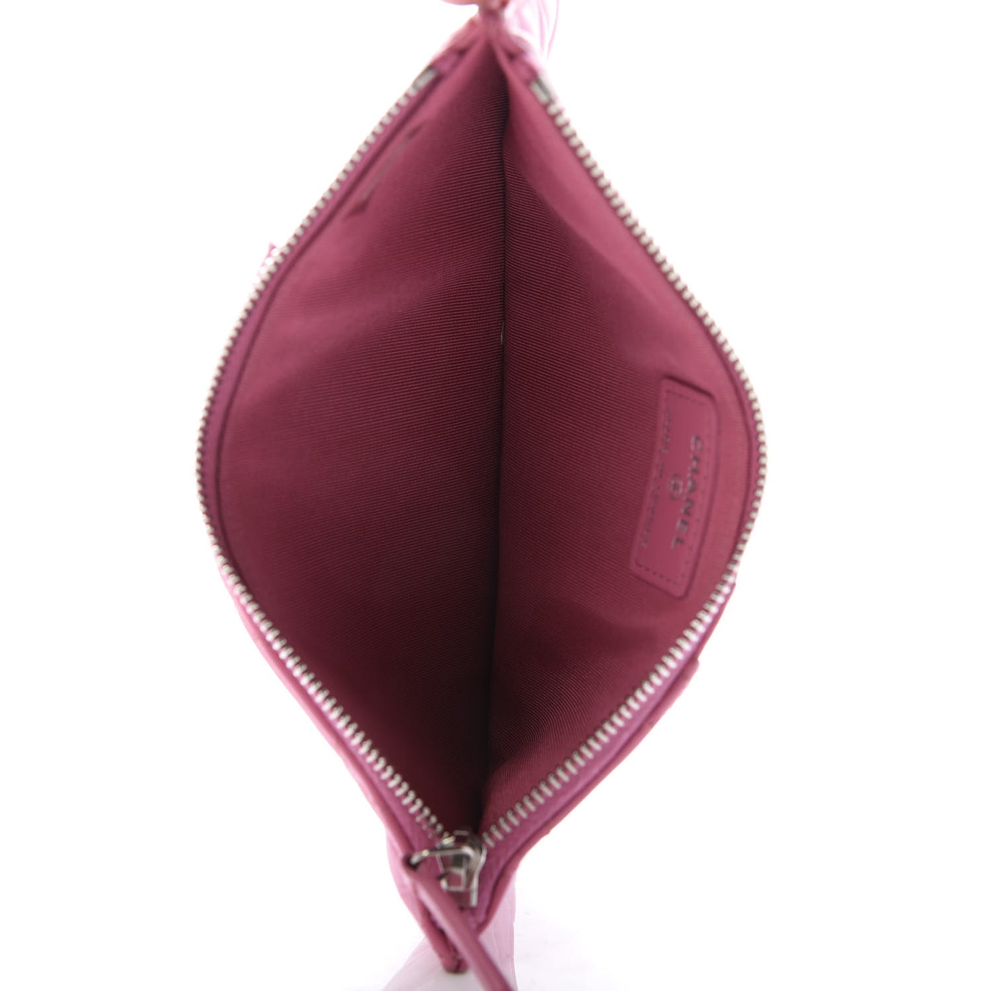 Lambskin Quilted Classic Flat Wallet Pouch Pink