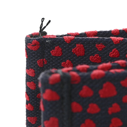 Christian Dior Canvas Embroidered Pop Heart I Love Paris Medium Book Tote Red Multicolor 12 of 13