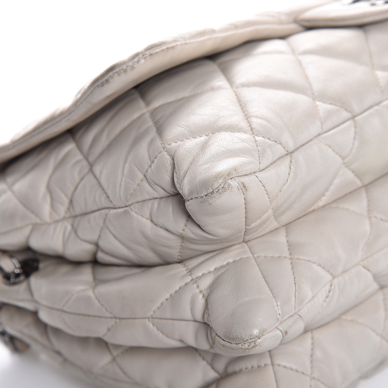 Chanel Lambskin Quilted 3 Accordion Flap Bag White 12 of 21