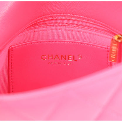 Chanel Shiny Caviar Quilted Chain Sunset Mini Flap Pink 7 of 11