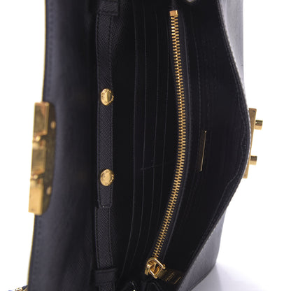 Prada Saffiano Lux Sound Wallet On Chain Black 4 of 7