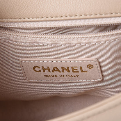 Chanel Caviar Quilted Small Studded Flap Beige 6 of 8