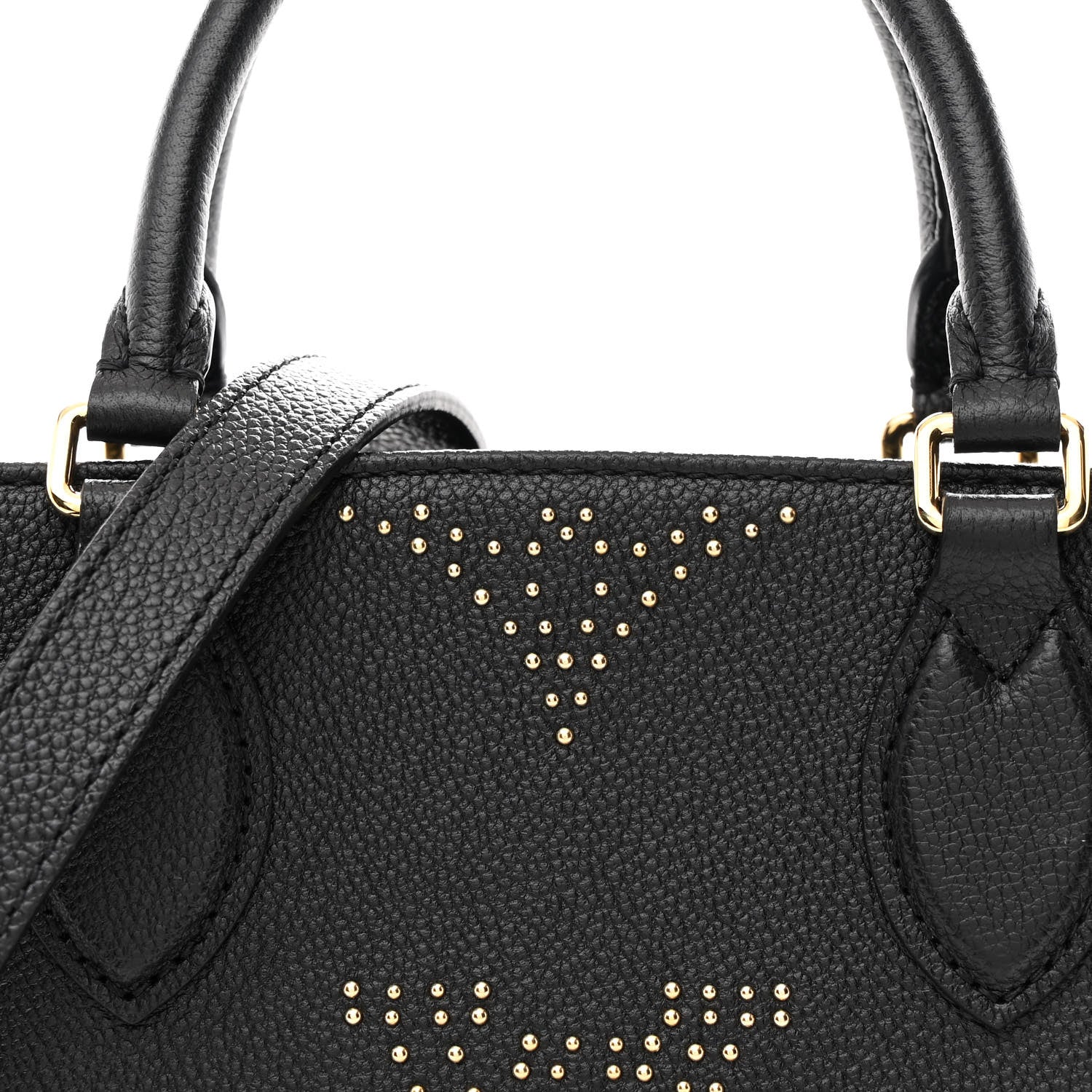 Louis Vuitton Grained Calfskin Studded Monogram Giant Onthego PM Black 7 of 10