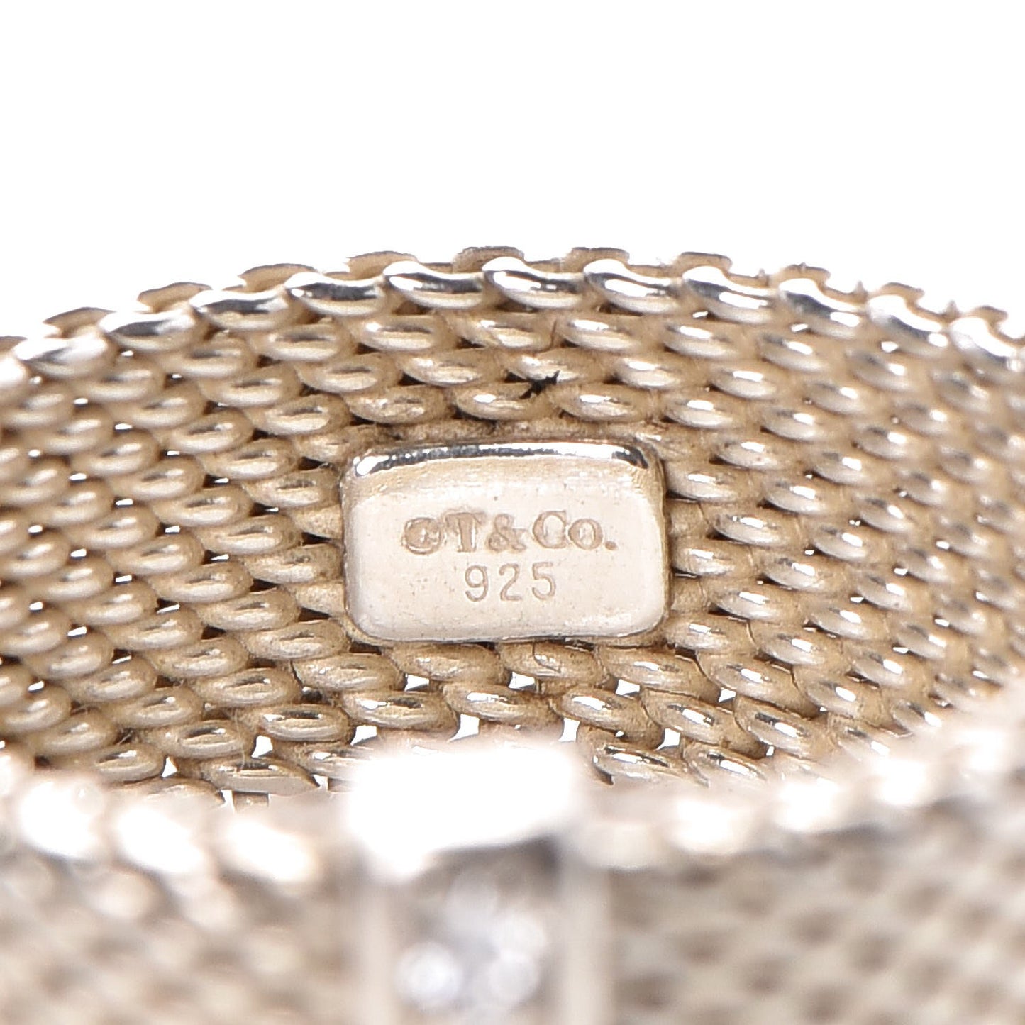 Sterling Silver Diamond Somerset Mesh Ring 51 5.75