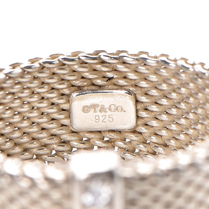 Tiffany Sterling Silver Diamond Somerset Mesh Ring 51 5.75 4 of 5