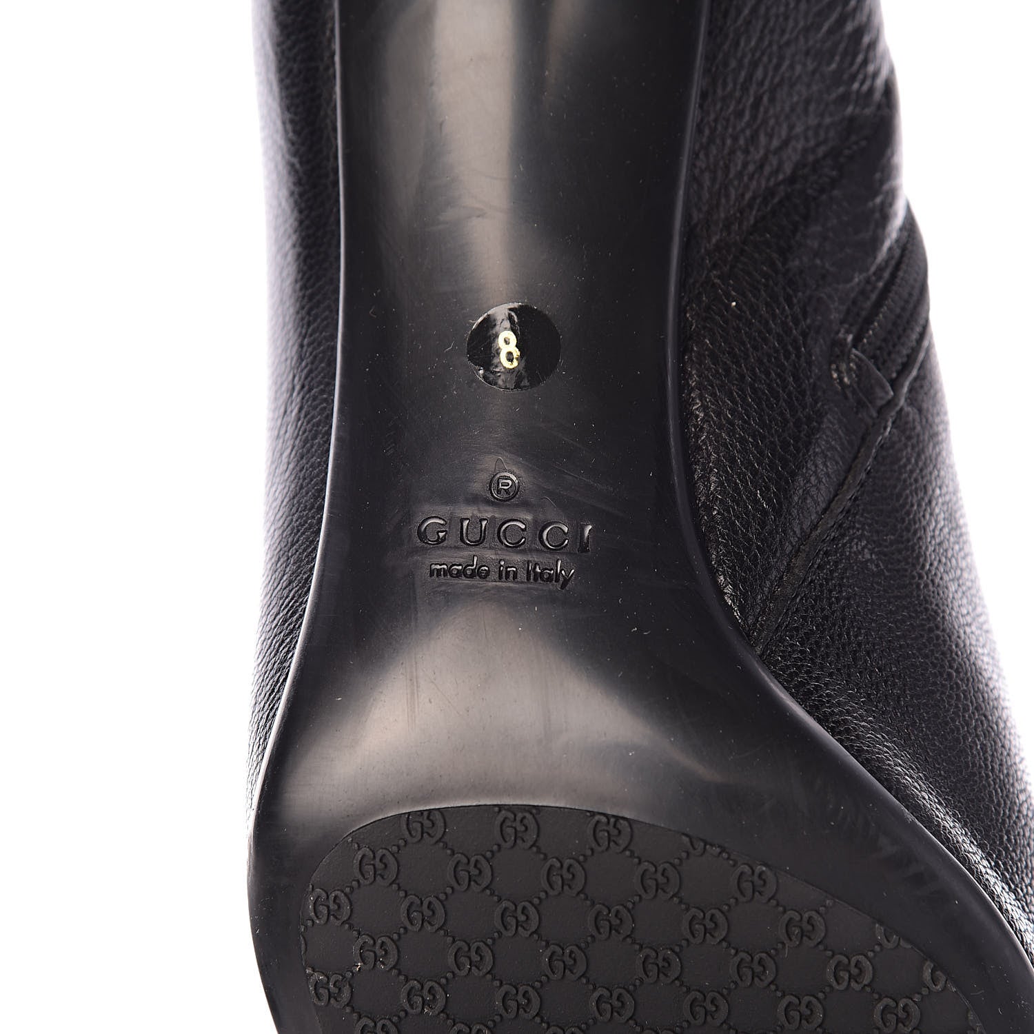 Gucci Calfskin Knee High Boots 8 Black 8 of 10