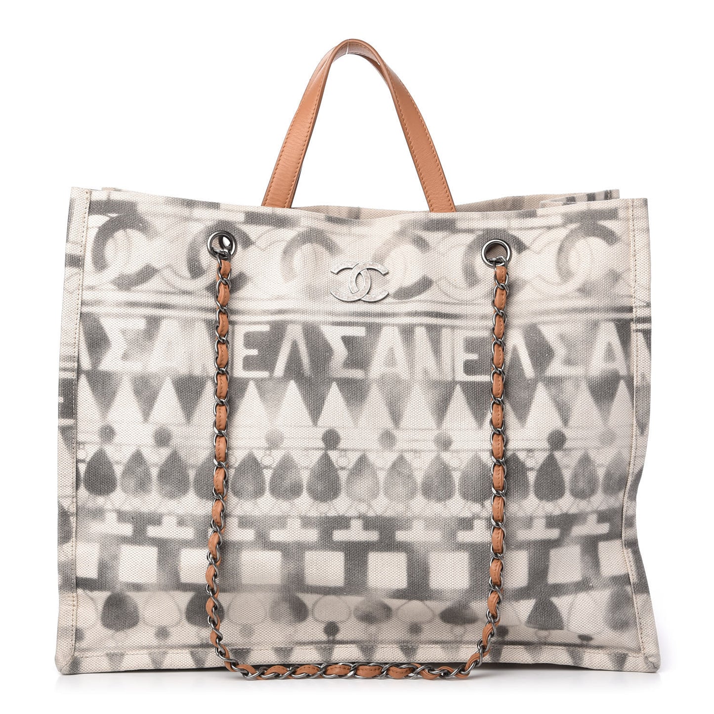 Canvas Large Iliad Shopping Tote Beige