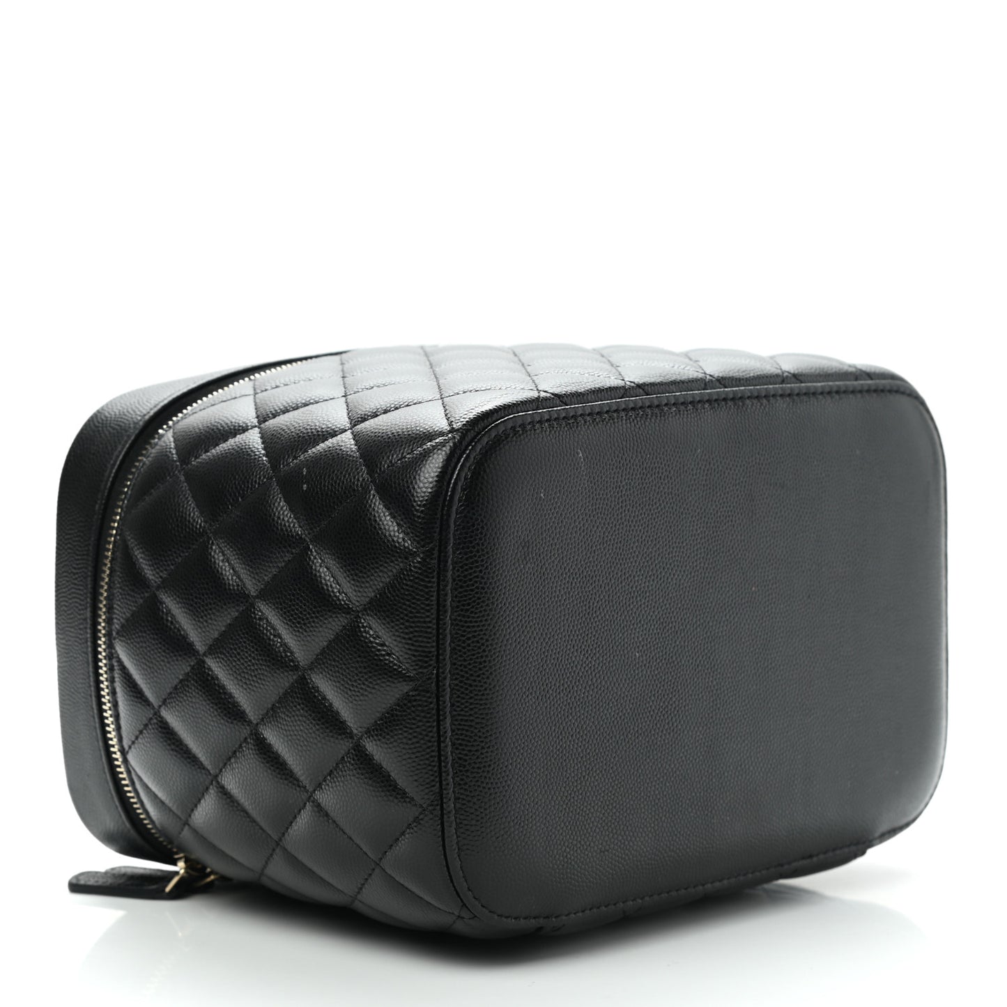 Caviar Quilted Large Vanity Pouch Black
