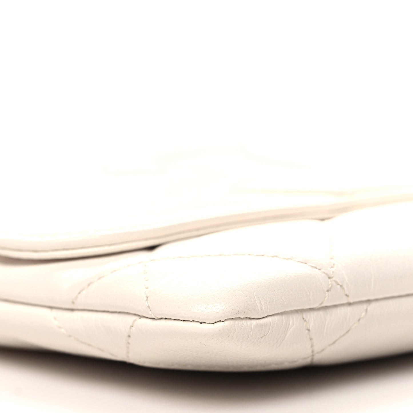 Goatskin Quilted Timeless CC Clutch White