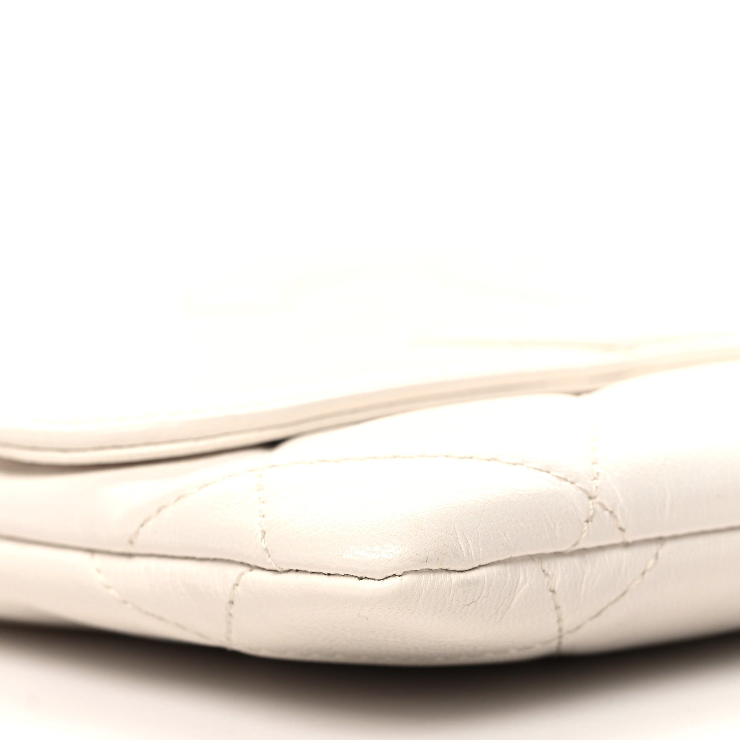 Chanel Goatskin Quilted Timeless CC Clutch White 9 of 13