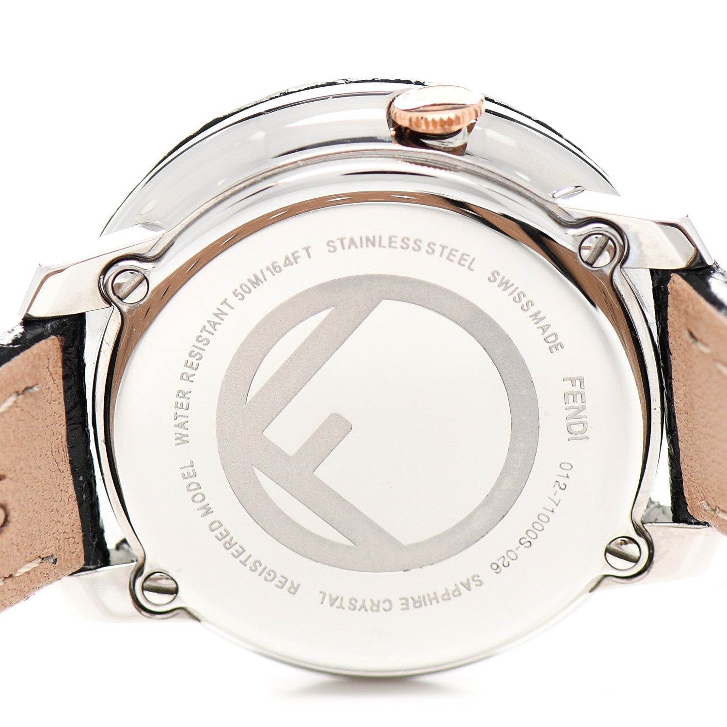 Fendi Stainless Steel Calfskin 28mm Run Away Quartz Watch Black 3 of 4
