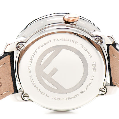 Fendi Stainless Steel Calfskin 28mm Run Away Quartz Watch Black 3 of 4