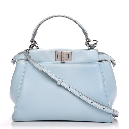 Fendi Nappa Mini Peekaboo Iconic Satchel Light Blue 1 of 7