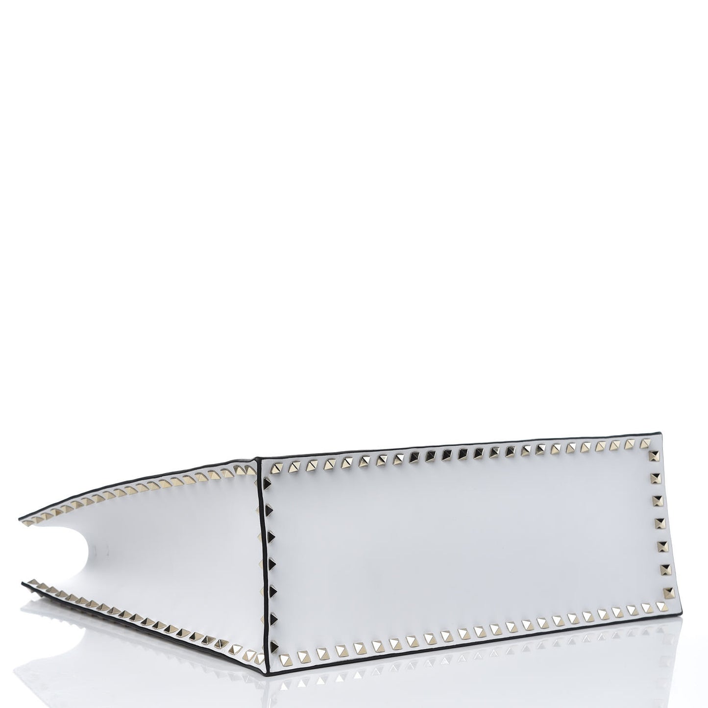 Printed Calfskin VLTN Rockstud Vertical Tote White