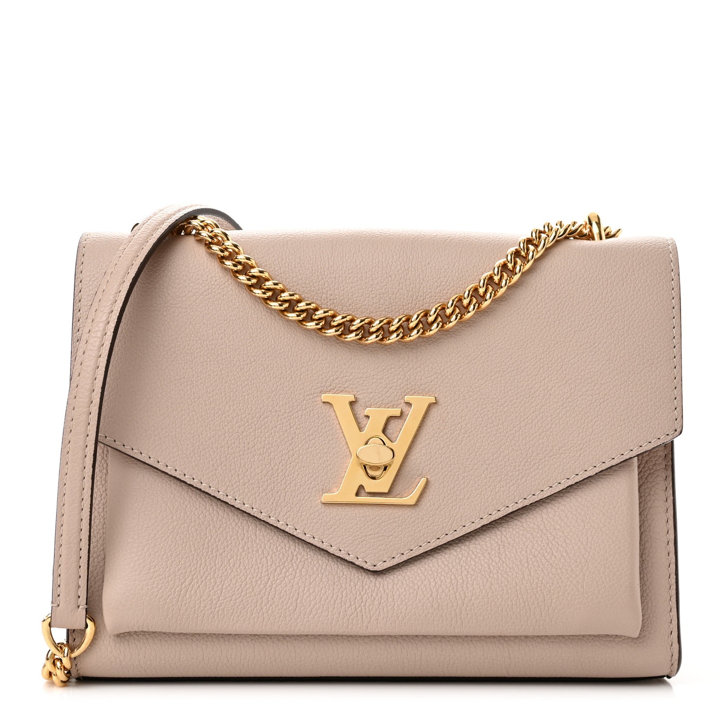 Soft Calfskin Mylockme Chain Bag BB Greige