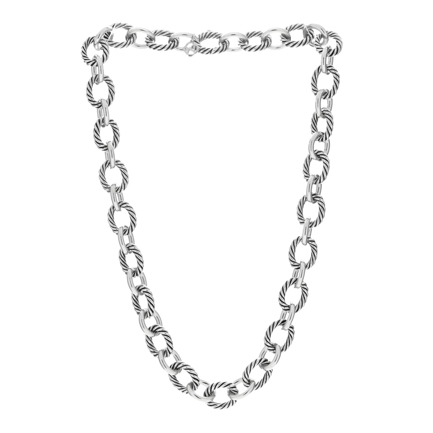 Sterling Silver 12mm Large Oval Link Necklace