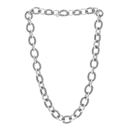 David Yurman Sterling Silver 12mm Large Oval Link Necklace 2 of 4