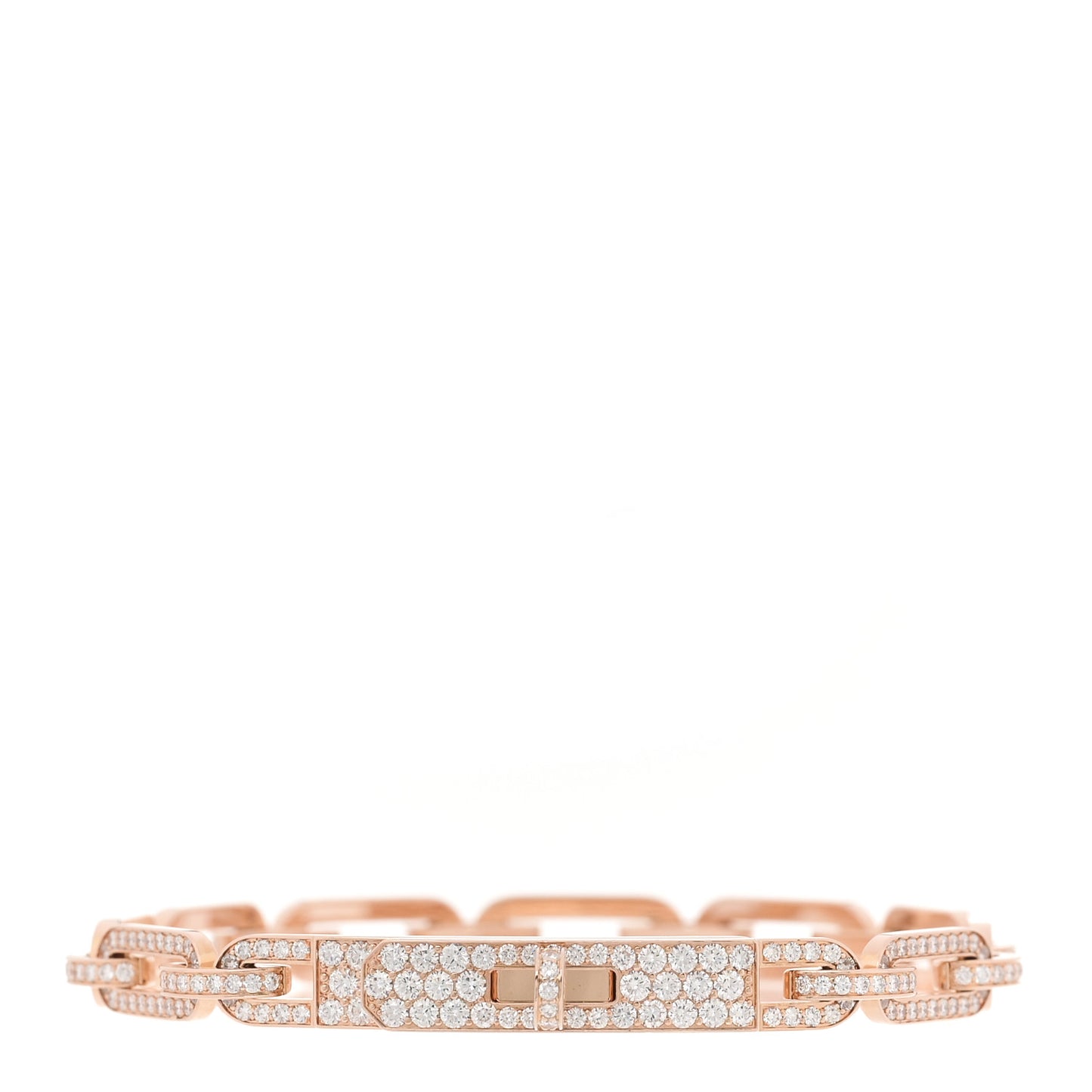 18K Rose Gold Diamond Full Pave PM Kelly Chaine Bracelet ST
