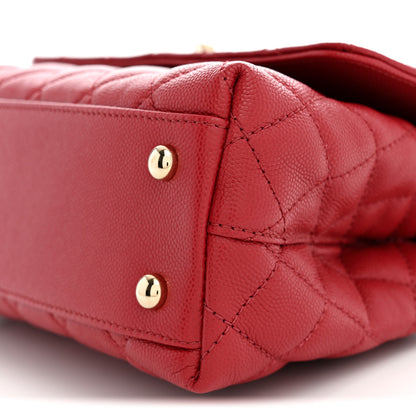 Chanel Caviar Quilted Mini Coco Handle Flap Red 10 of 10