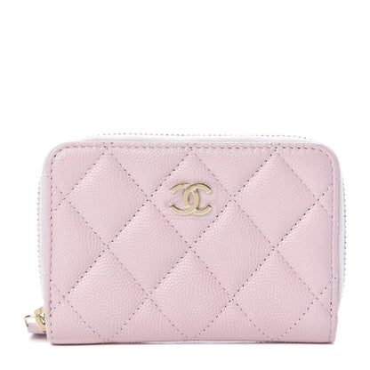 Chanel Caviar Quilted Zip Coin Purse Light Pink 1 of 8
