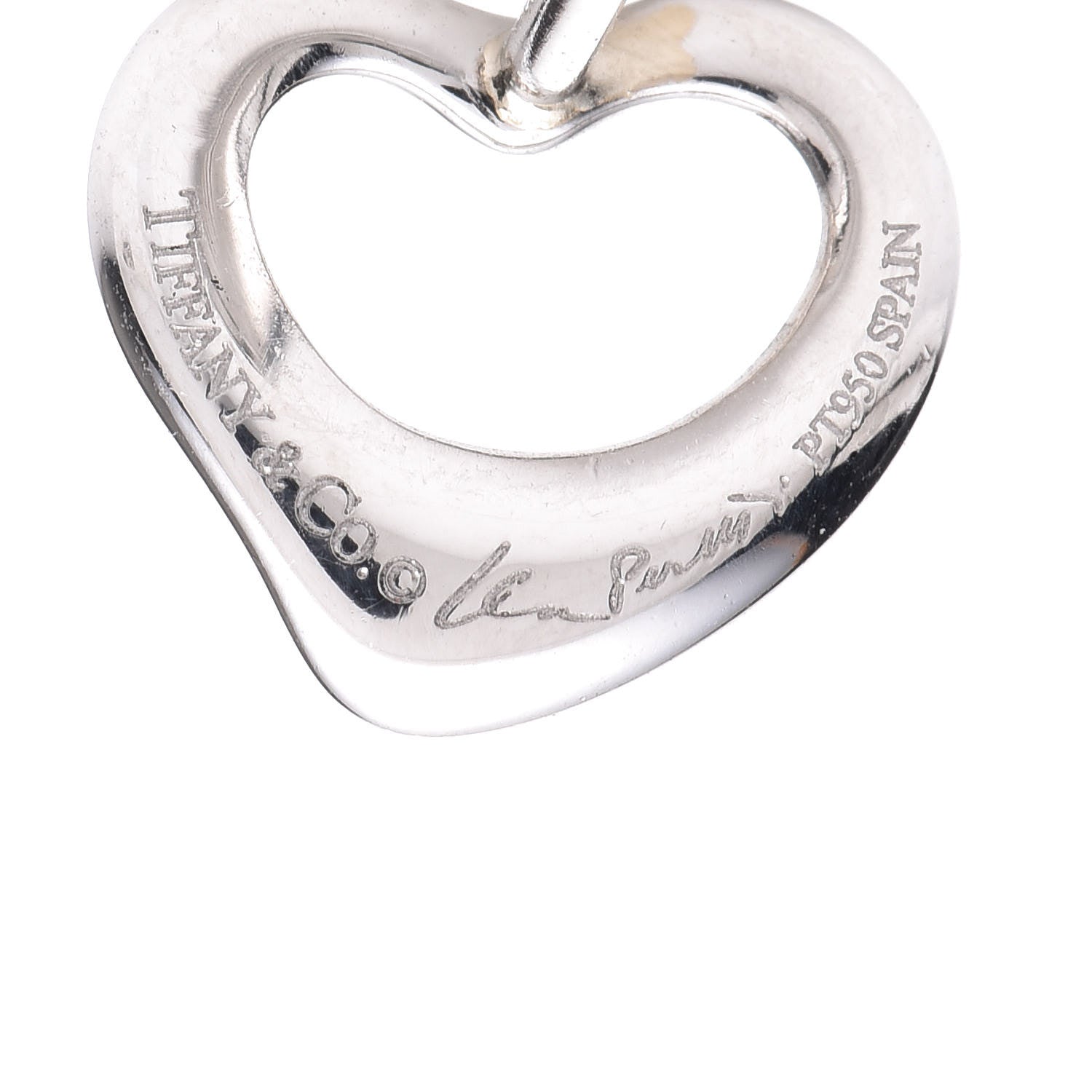 Tiffany Platinum Elsa Peretti Open Heart Earrings 3 of 6