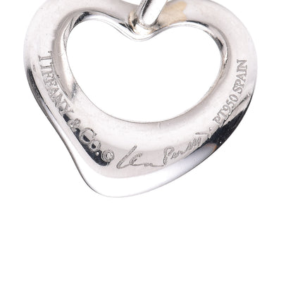 Tiffany Platinum Elsa Peretti Open Heart Earrings 3 of 6