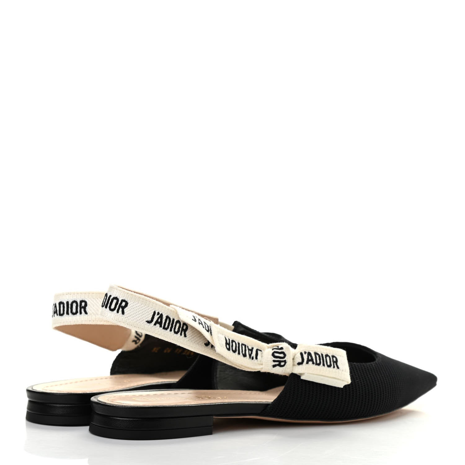 Christian Dior Technical Canvas Ribbon J'Adior Slingback Ballet Flats 38.5 Black 4 of 8