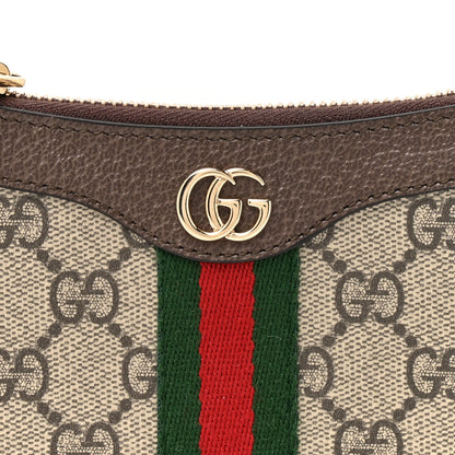 Gucci GG Supreme Monogram Textured Dollar Calfskin Web Mini Ophidia Shoulder Bag Beige Ebony New Acero 8 of 10