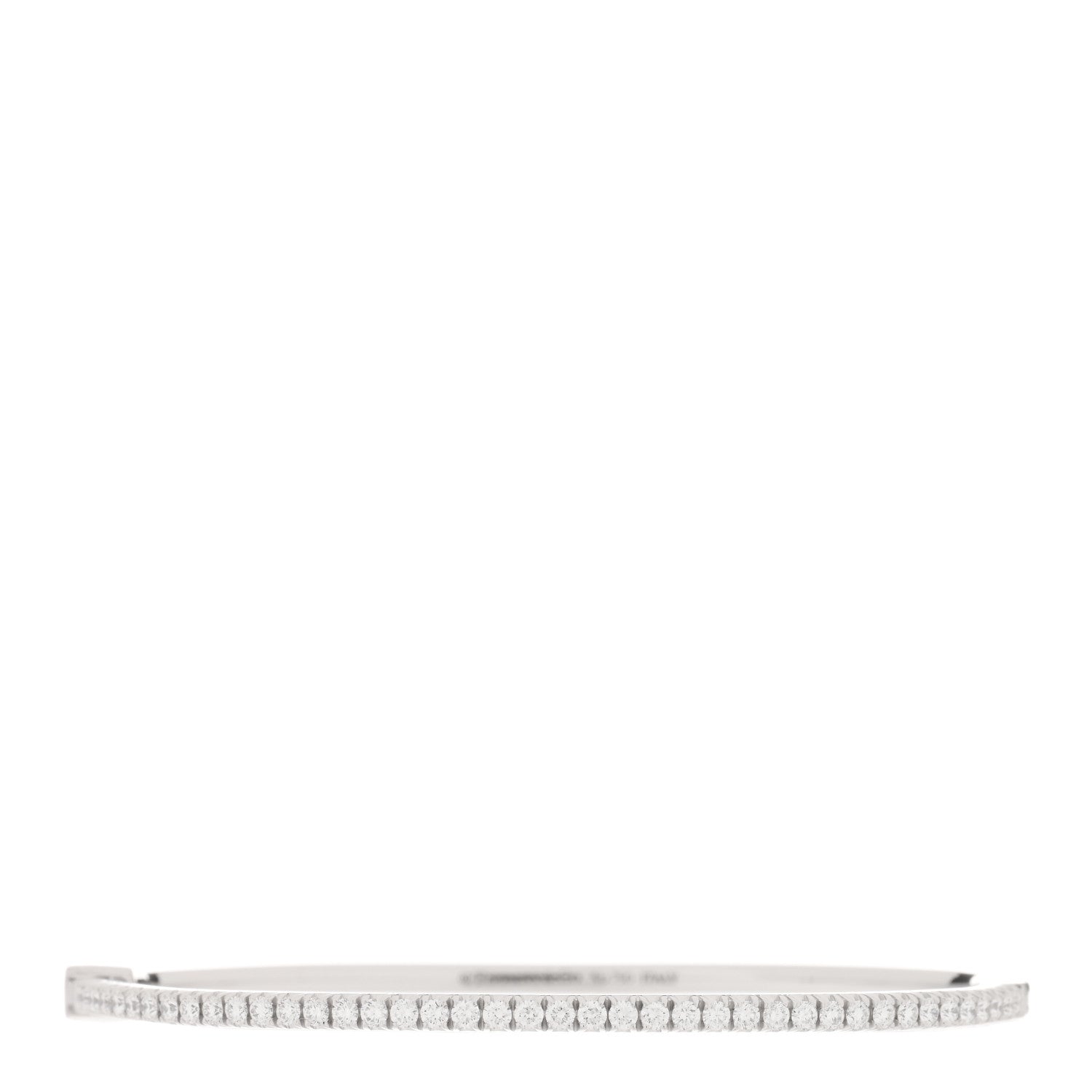 Tiffany 18K White Gold Diamond Metro Bangle Bracelet 1 of 4