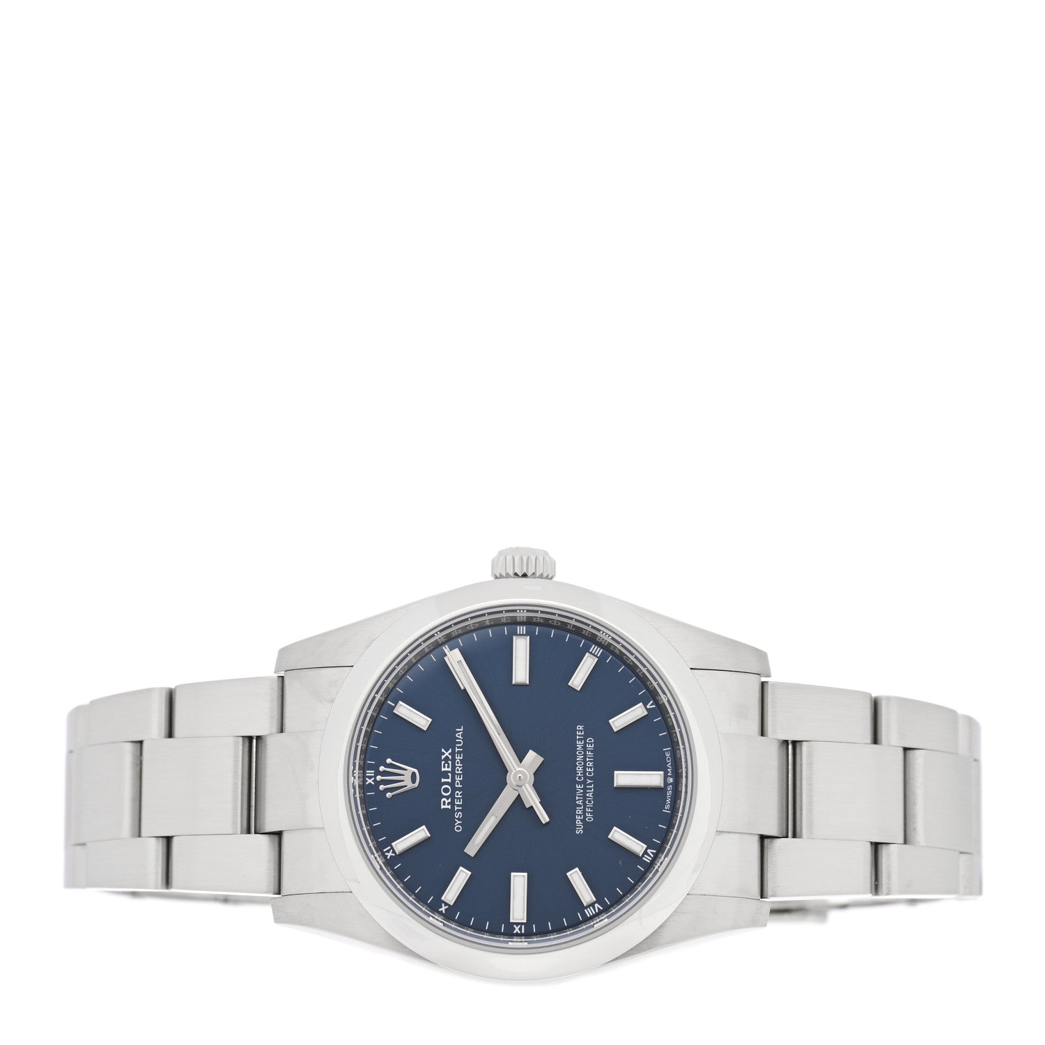 Rolex Stainless Steel 34mm Oyster Perpetual Watch Bright Blue 124200 2 of 5