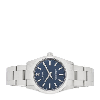 Rolex Stainless Steel 34mm Oyster Perpetual Watch Bright Blue 124200 2 of 5