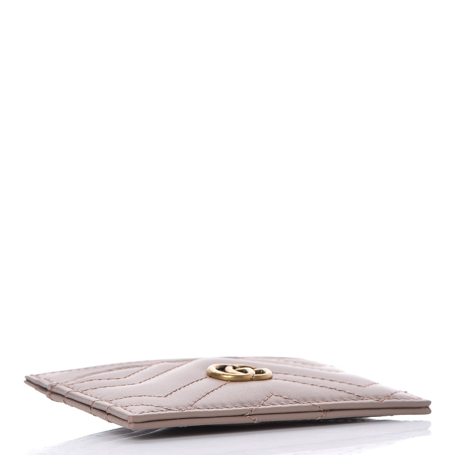 Gucci Calfskin Matelasse GG Marmont Card Holder Porcelain Rose 4 of 7