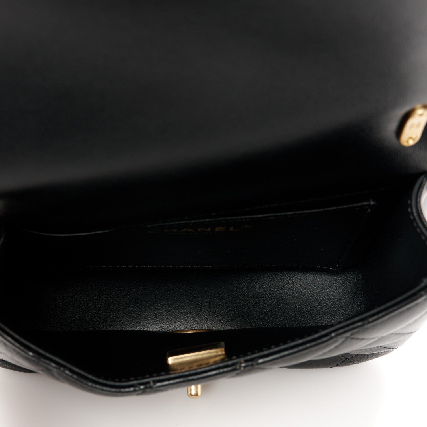 Chanel Shiny Lambskin Quilted Pearl Twist Mini Square Flap Black 5 of 15