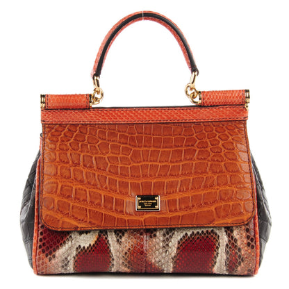 Dolce & Gabbana Crocodile Python Calfskin Small Miss Sicily Satchel Multicolor 1 of 7