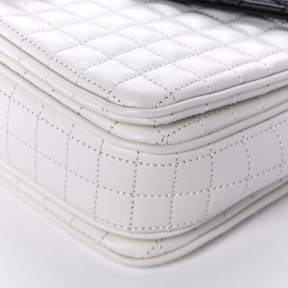 Celine Calfskin Quilted Medium C Bag Black White 5 of 10